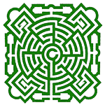 image of a simply-connected maze design with limited choice of paths